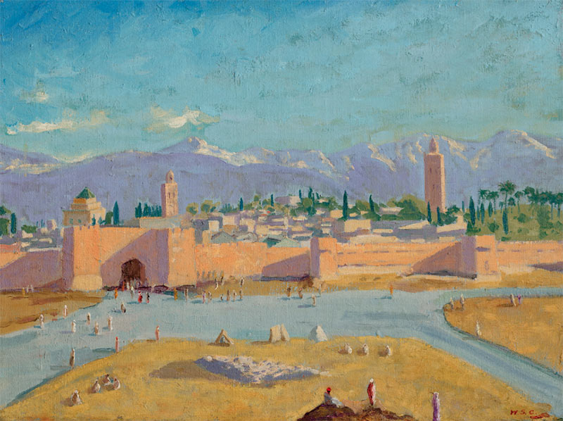 Une Toile De Churchill Adjug E Plus De 8 Millions D Euros Londres   Sir Winston Churchill Peinture Tour De La Mosquee De Koutoubia 1943 Huile Sur Toile Copyright Photo Christie S Images Ltd 2021 