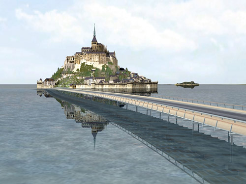 Le pont-passerelle du Mont-Saint-Michel