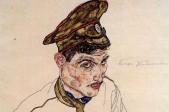 Egon Schiele (1890-1918), Prisonnier de guerre russe (détail), 1916, aquarelle sur graphite, 43&nbsp;x 30&nbsp;cm. - Crédit : Art Institute of Chicago