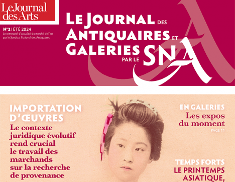 Le Journal des Antiquaires et Galeries par le SNA © Studio Artclair Éditions, graphisme Thomas Doziere