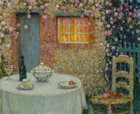 Henri Le Sidaner, Petite table au pavillon, Gerberoy, huile sur toile, 1935, Singer Laren museum. © Singer Laren museum