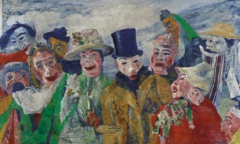 James Ensor (1860-1949), L’Intrigue, 1890, huile sur toile, collection KMSKA. © KMSKA.