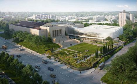 Vue d'architecte du nouveau bâtiment du Joslyn Art Museum, à Omaha (Nebraska). © Joslyn Art Museum / Snohetta & Alley Poyner Macchietto Architecture