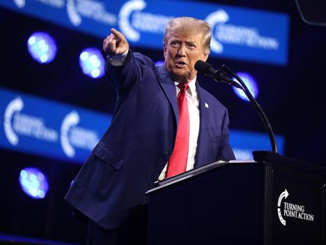 Donald Trump lors d'une conférence en Floride en juillet 2023. © Gage Skidmore, CC BY-SA 2.0