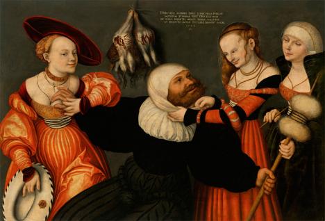 Lucas Cranach l'Ancien (1472-1553), Hercule et Omphale, 1532, huile sur panneau, transférée sur toile, 83,3 x 122,3 cm, adjugé 1,85 M$ (frais compris) le 5 février 2025 © Christie's Images Ltd. 2025