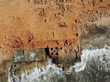 Site archéologique d'Apollonia en Libye, après les inondations. © Iconem