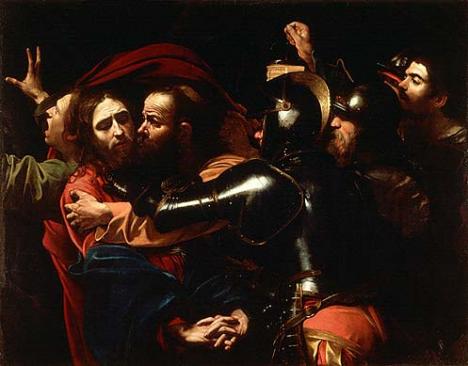 Le Caravage (ou atelier du Caravage) - Le Baiser de Judas (circa 1602) © D.R