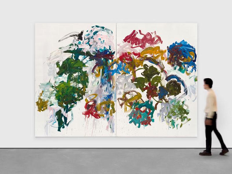 Joan Mitchell (1925-1992), Sunflowers, 1990-1991, huile sur toile, diptyque, 280 x 400 cm, Galerie Zwirner