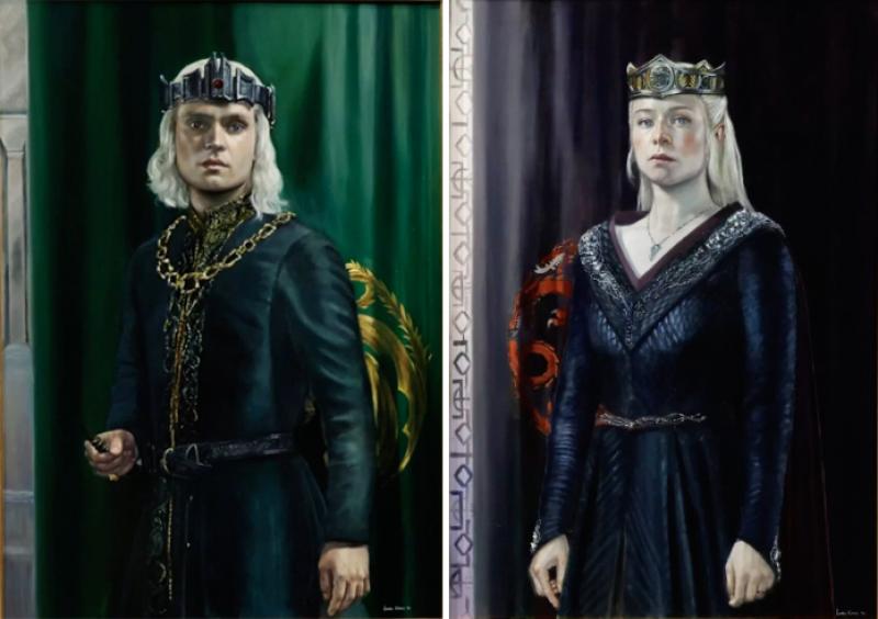 Laura Cano, Portraits de Aegon II et Rhaenyra, série Maison du dragon © Laura Cano