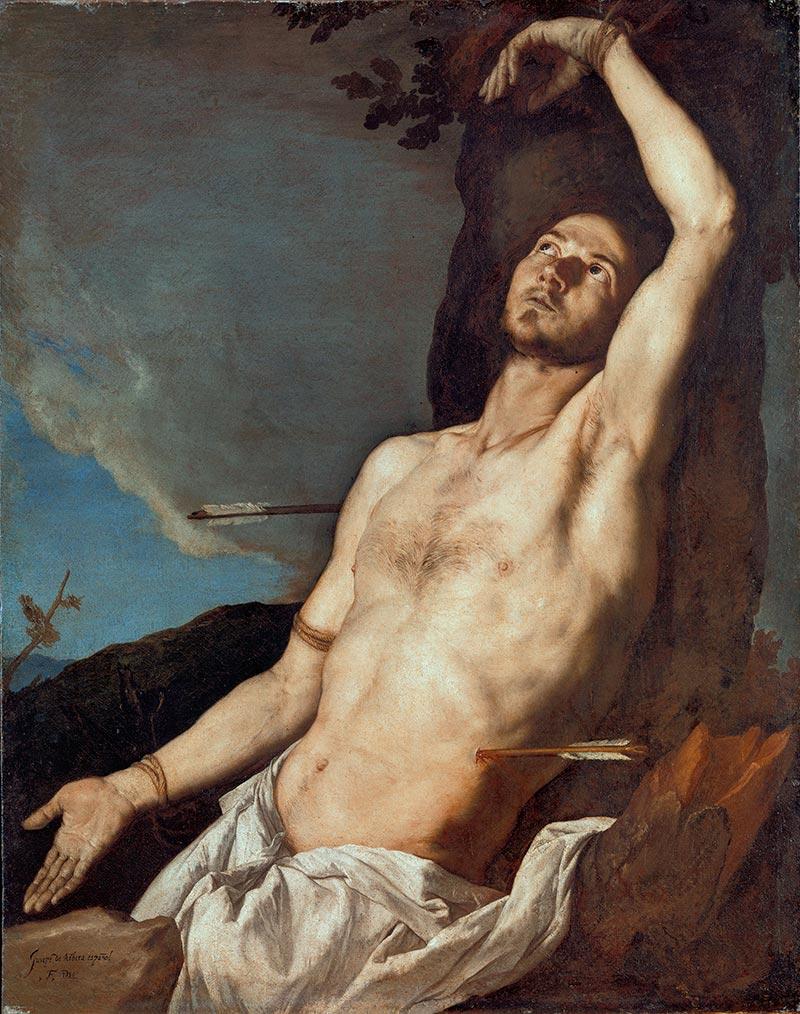 José de Ribera, Saint Sebastian, 1651, huile sur toile, 121 x 100 cm. © Museo Nazionale di San Martino