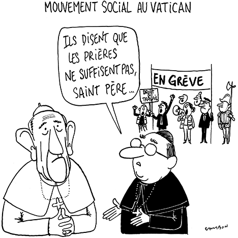 Dessin Humour Mouvement social au Vatican © Michel Cambon