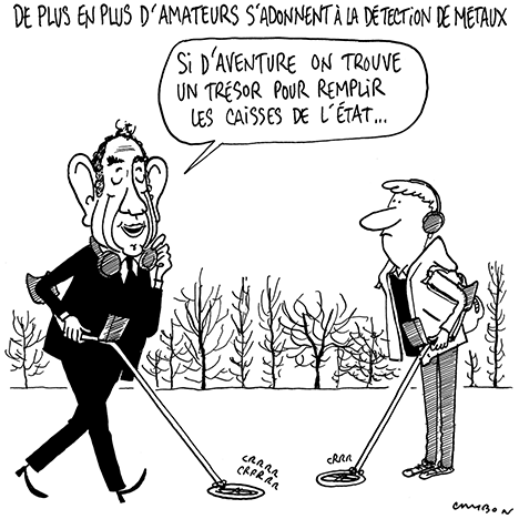 Dessin Humour | Détecteur de métaux © Michel Cambon